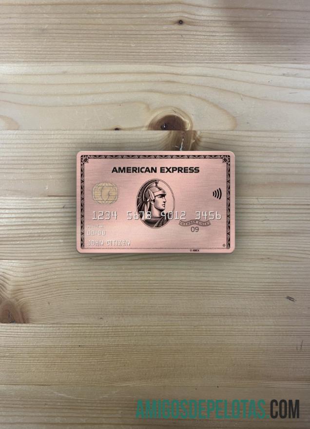 Frente fotográfica do cartão de metal ouro rosa AMEX da Universidade do Sul de Indiana dos EUA baixar para verificação